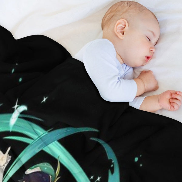 Genshin Impact - Venti Official Character Wish - Gacha Splash Art Travel-friendly Throw Blanket