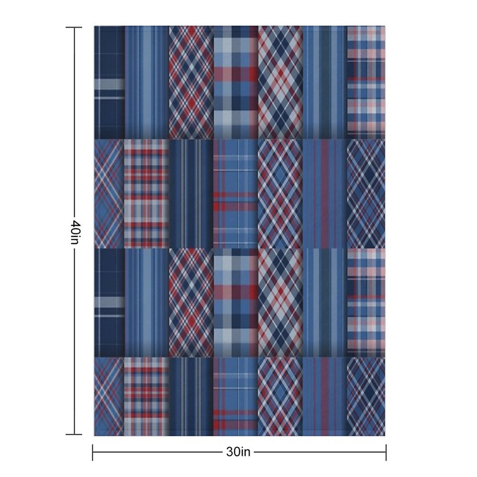 Plaid Tartan Red And Blue Quick-dry Throw Blanket