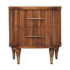 Solid Wood Ribbed Bedside Table
