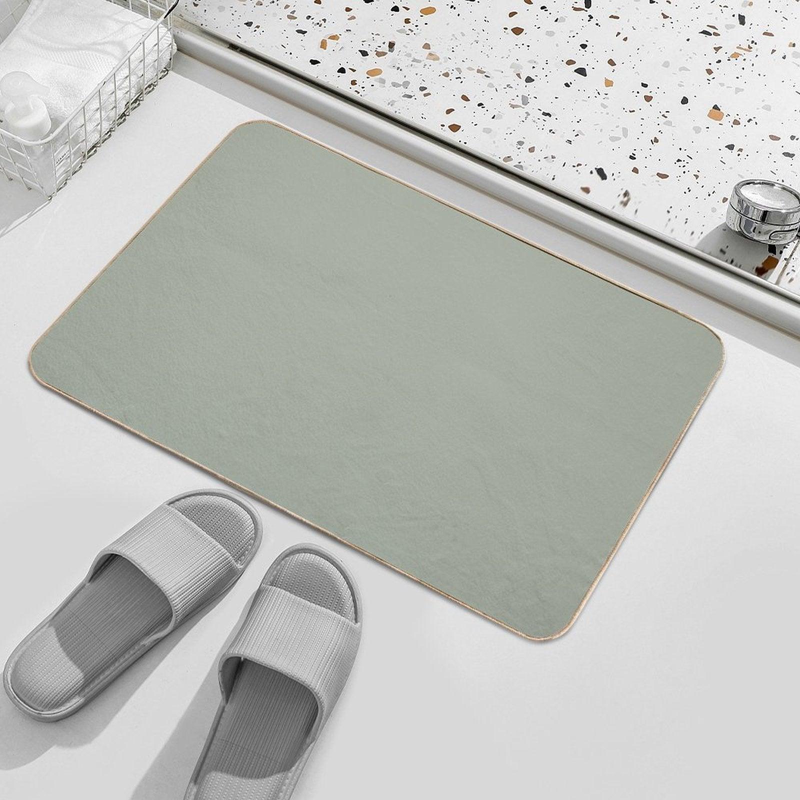 Desert Sage Grey Green Solid Color  Odorless Bath Mat