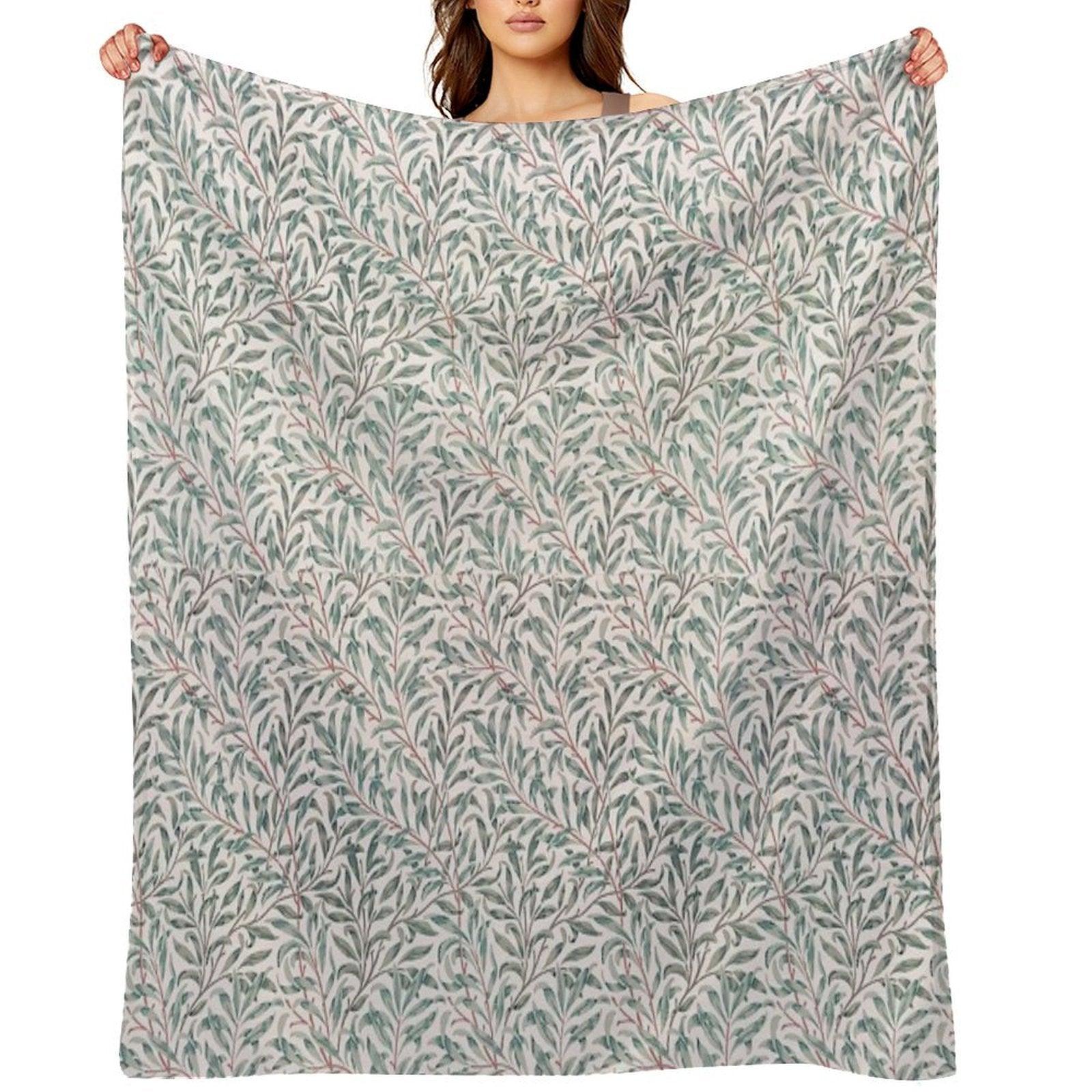 William Morris Pattern - Flowers & Leaves Throw Blanket