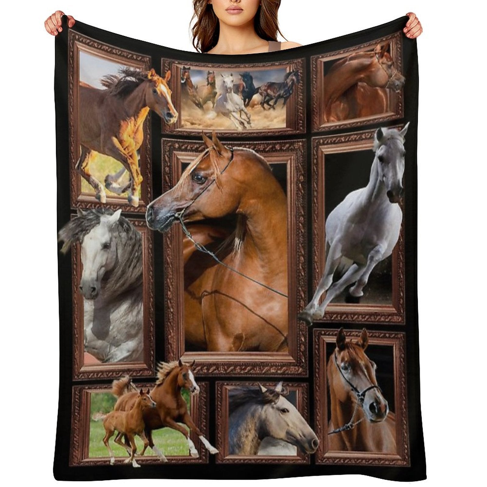 Horse Arabian Horses Blanket Sustainable Throw Blanket