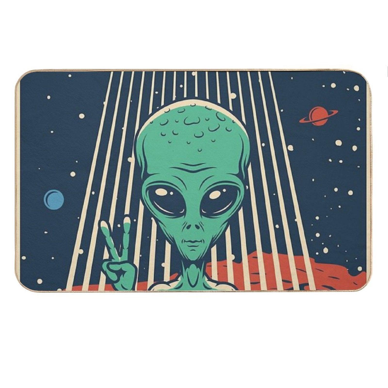 Good Things Come To Those Who Wait Alien Message Bath Mat