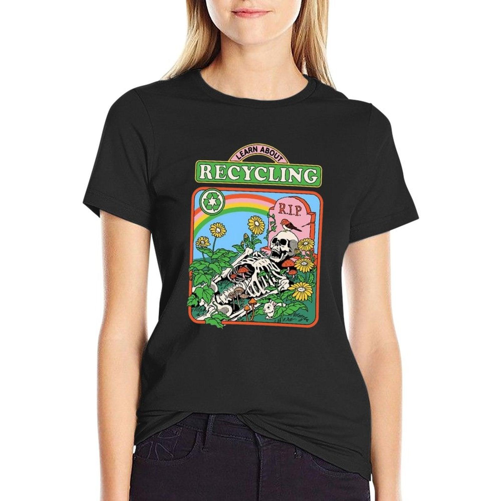 Learn About Recycling  Rolled Sleeves T-Shirt