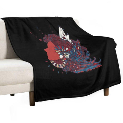 A Girl with Feathers in Her Hair Throw Blanket
