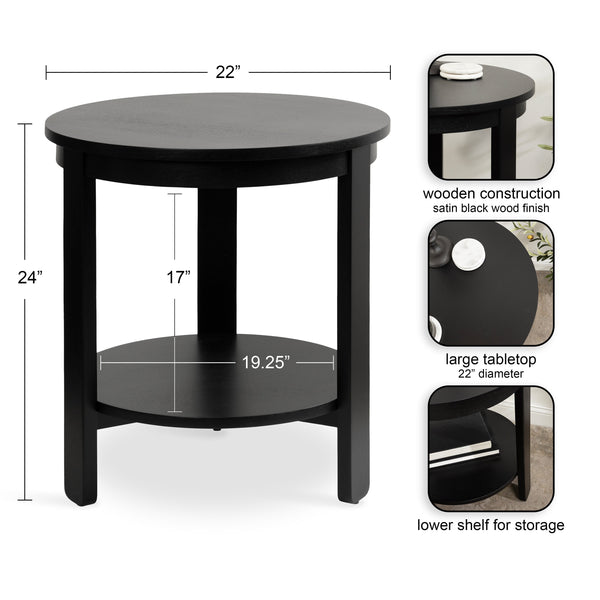 Foxford Round Wood Side Table