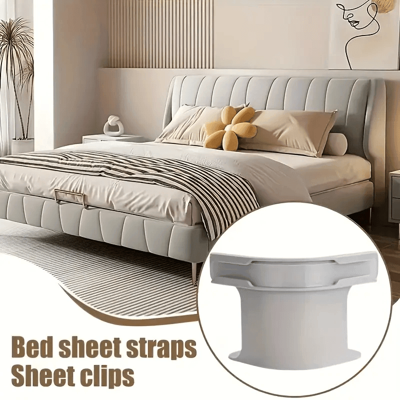 4pcs Bed Sheet Grippers – Non-Slip Mattress Clips & Fasteners