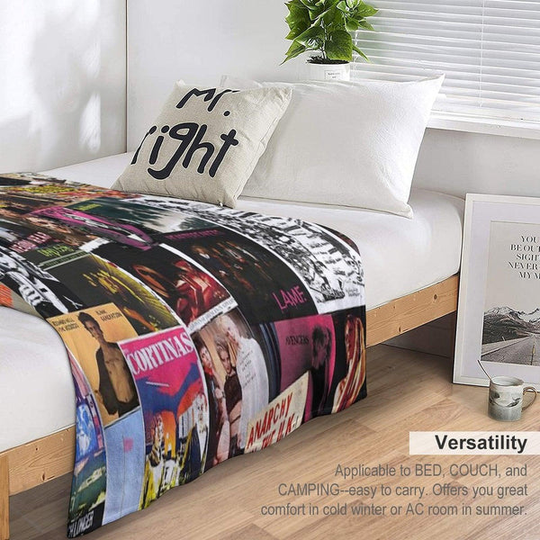 70s Punk Rock Music Throw Blanket