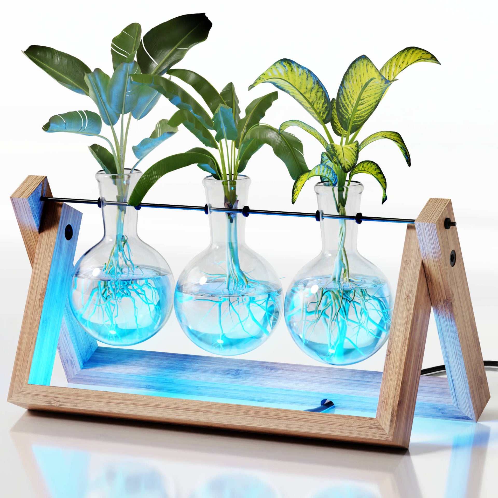 Bamboo Air Planter - Light Up LED Color Changing Indoor Plant Holder Gift