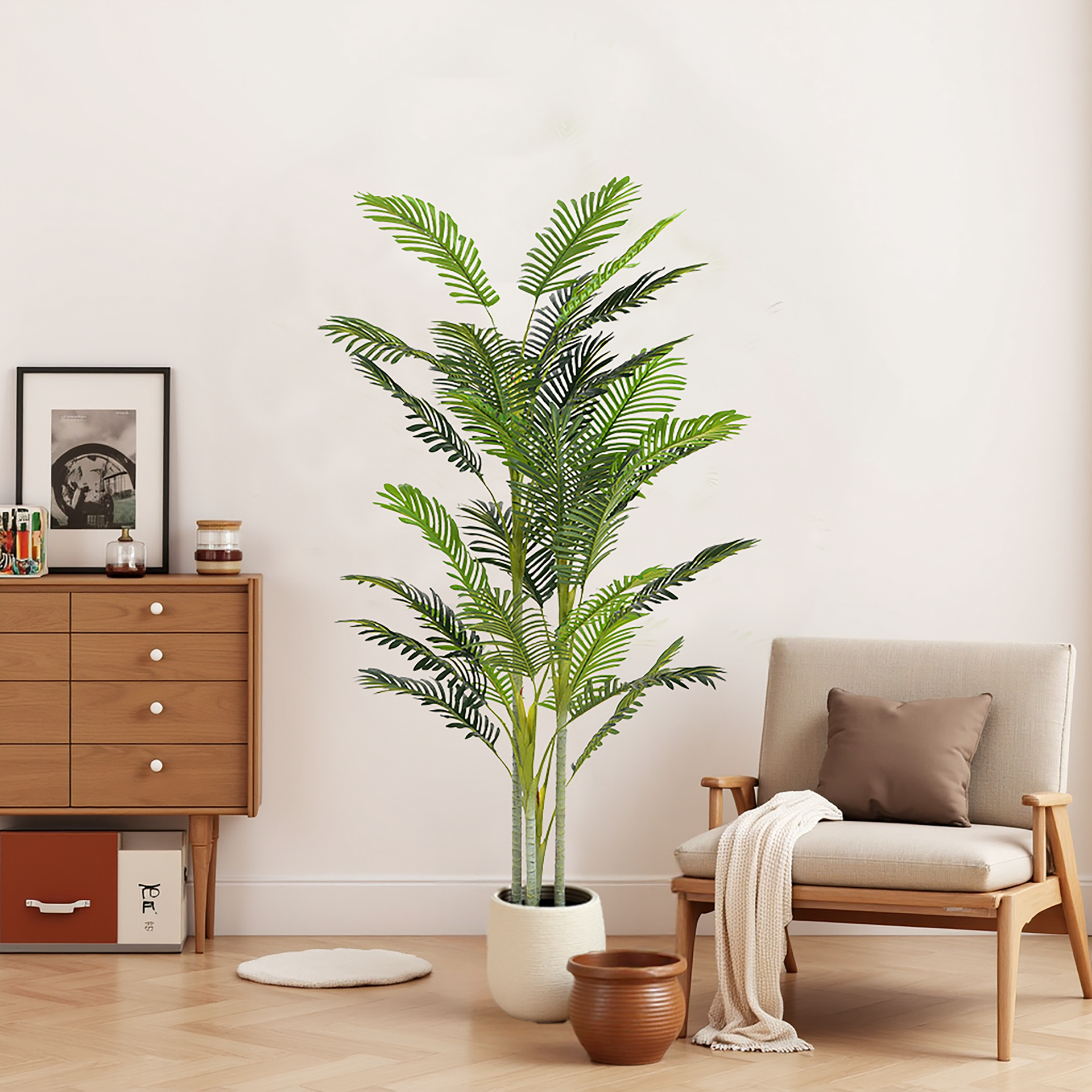 78.5' Artificial Palm Tree With Pot, Set of 2