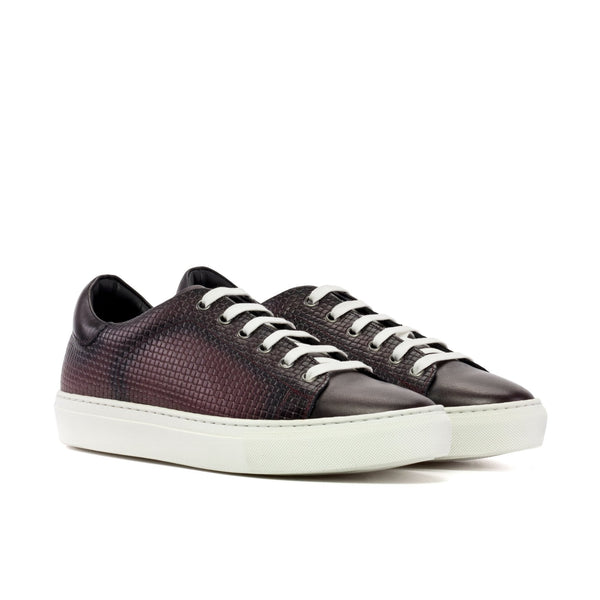 Nila - Burgundy leather dress sneakers for men