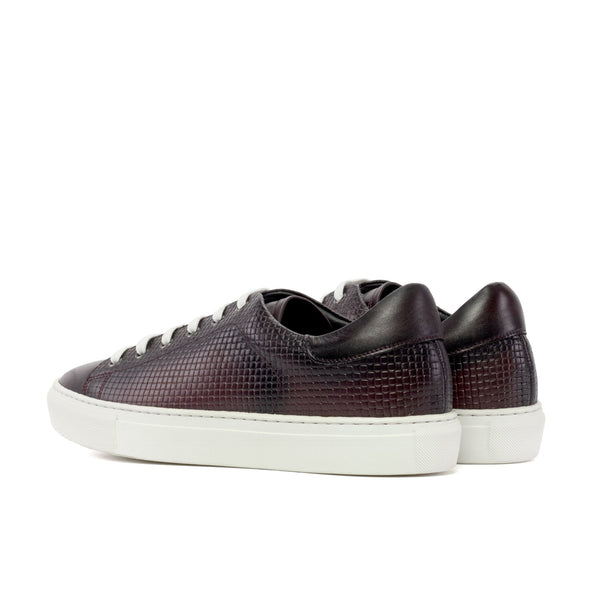 Nila - Burgundy leather dress sneakers for men
