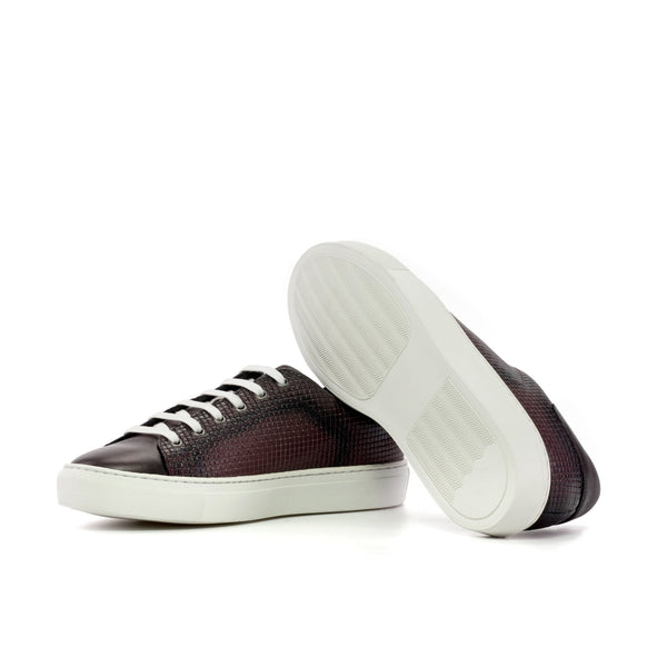 Nila - Burgundy leather dress sneakers for men
