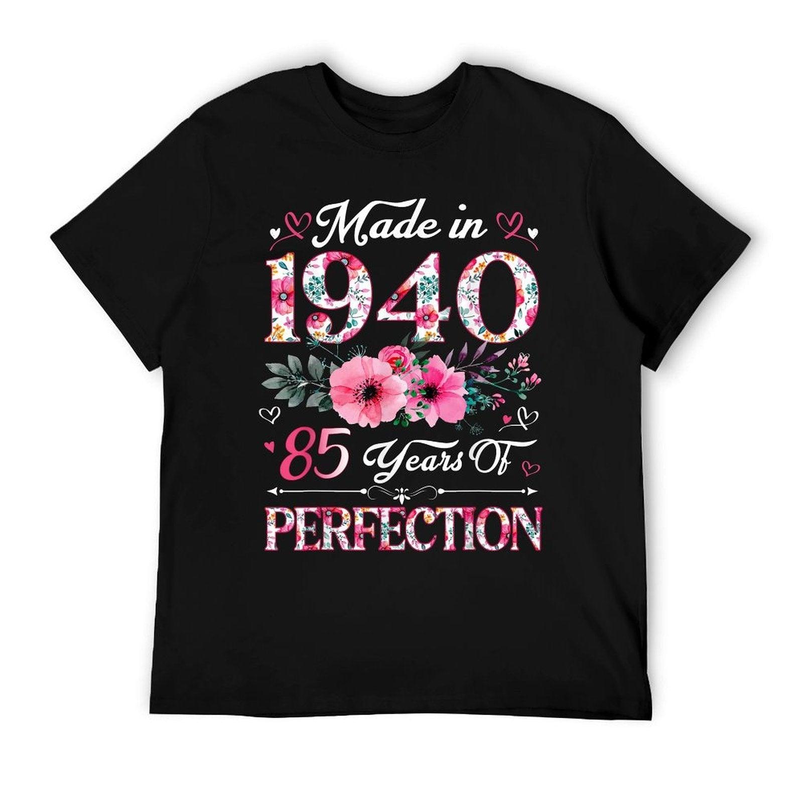 85 Year Old Made In 1940 Floral 85th Birthday Women T-Shirt