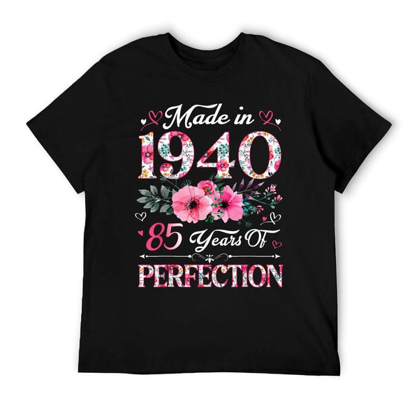 85 Year Old Made In 1940 Floral 85th Birthday Women T-Shirt