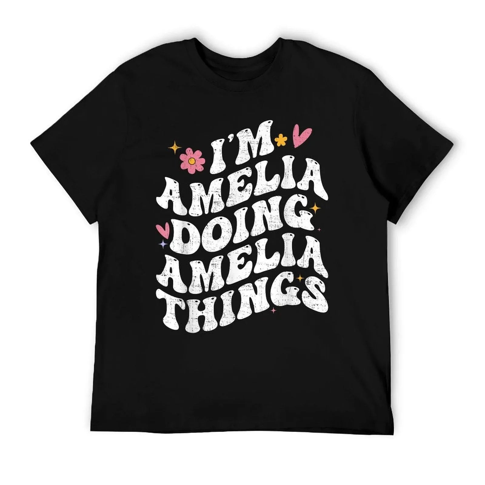 I'm Amelia Doing Amelia Things Retro Groovy Personalized T-Shirt