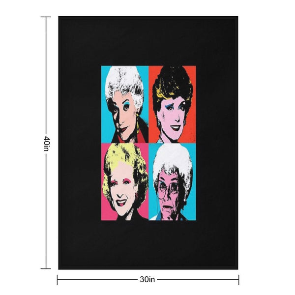 Golden Warhol Girls Easy Care Throw Blanket