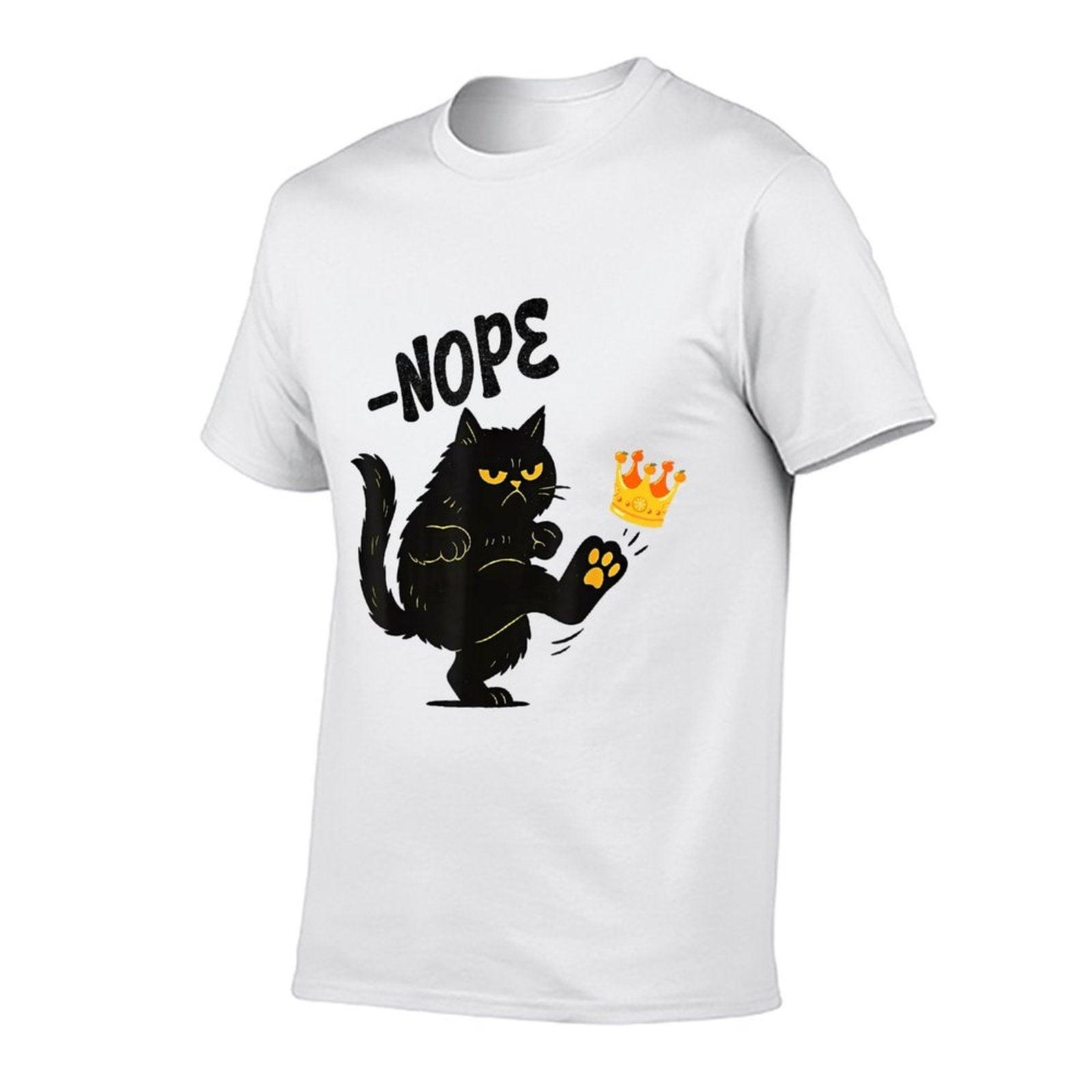 No King Nope King Funny Black Cat Men Women  Polyester Blend T-Shirt