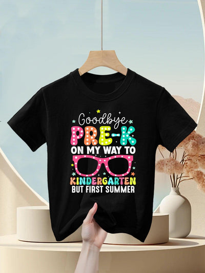 Goodbye Pre-k Graduation To Kindergarten First Summer Kids T-Shirt