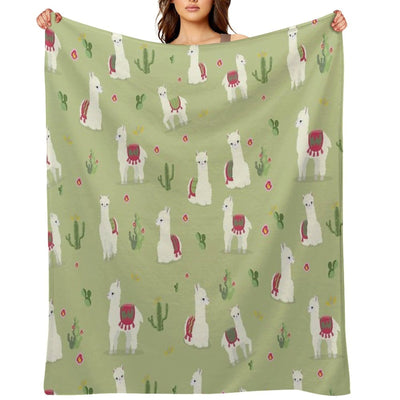 Cute Pattern for Alpaca Versatility Throw Blanket