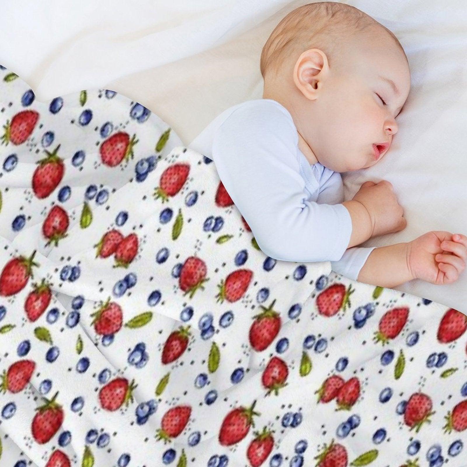 Strawberry, Blueberry, Mint Throw Blanket