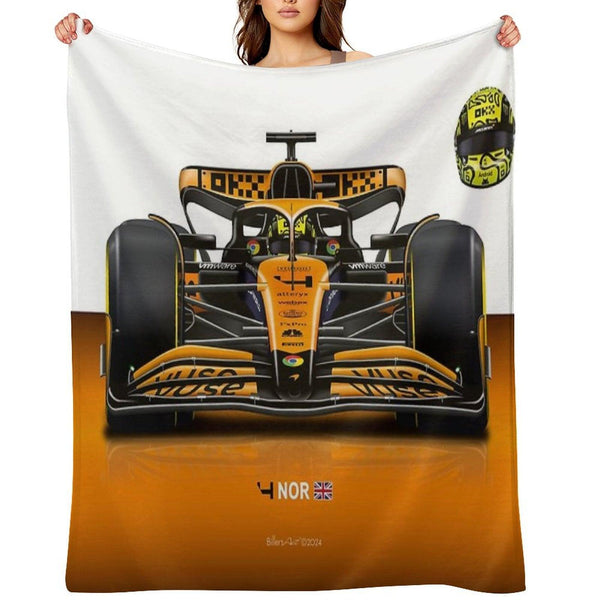 Many Lando Norris Items 2024 Formula 1 McLaren Racing Car Throw Blanket