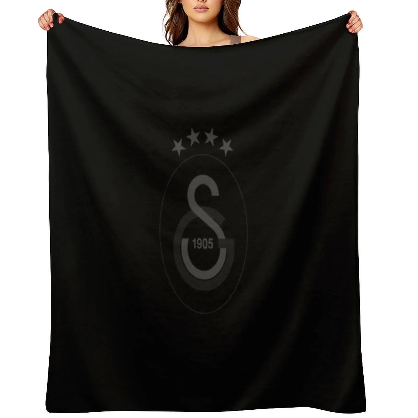 Galatasaray Black Throw Blanket