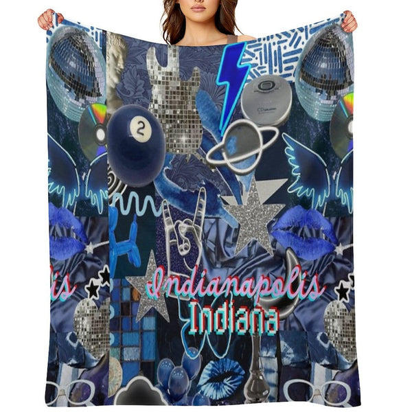 Indianapolis Indiana COLLAGE Travel-friendly Throw Blanket