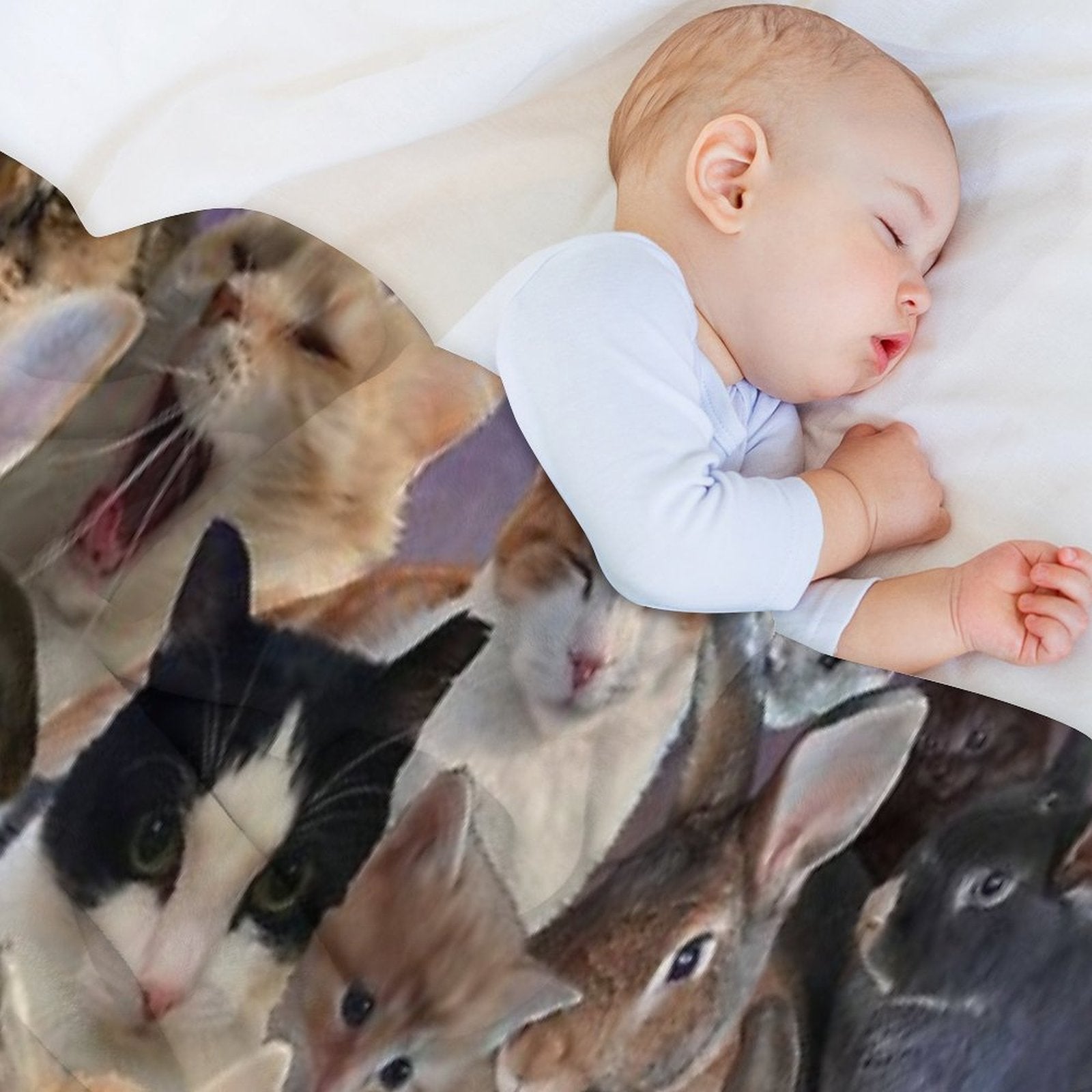 Maximalism Animal Puzzle Pattern Comfort Throw Blanket