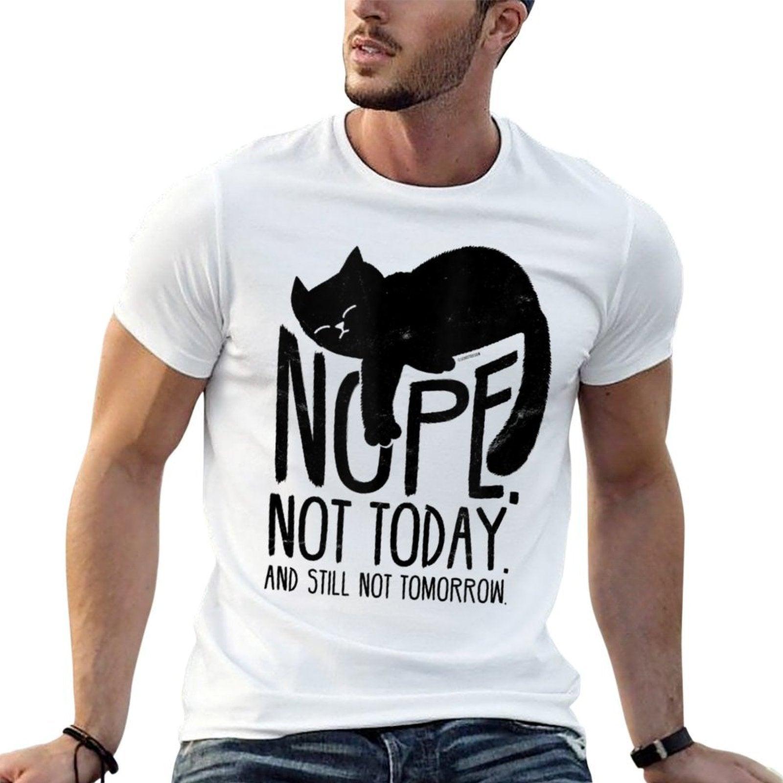 Cat Motive Funny Fun Retro Nope Not Today  Eco-friendly Material T-Shirt