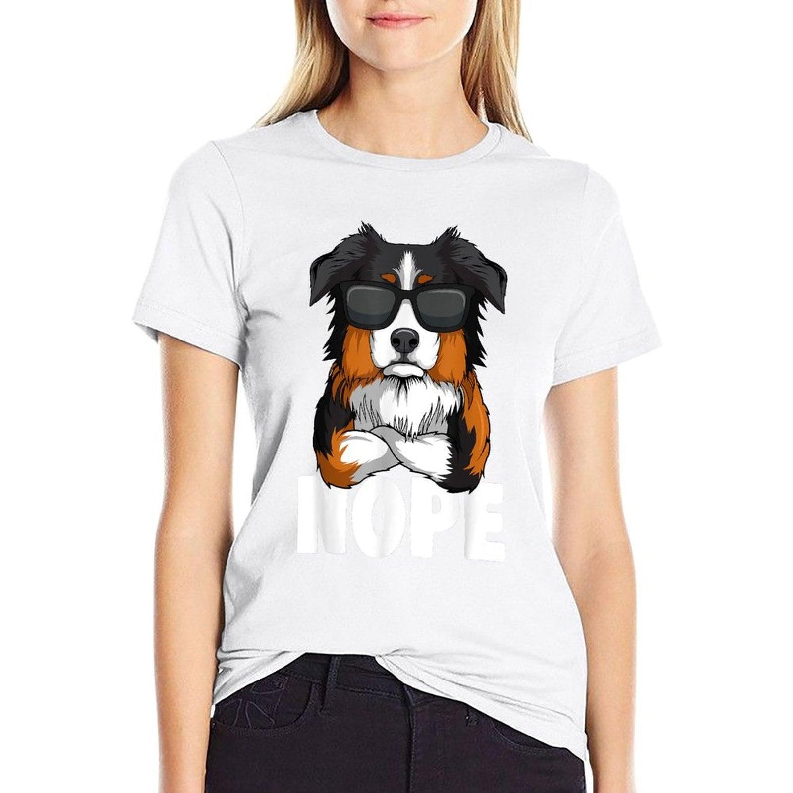 Australian Shepherd Aussie Dog  Rolled Sleeves T-Shirt