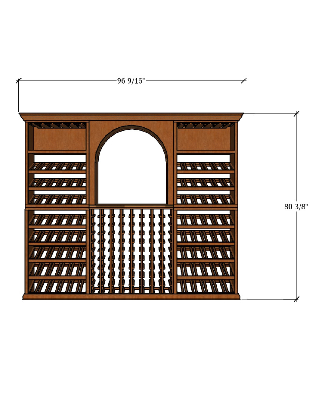 8 Foot Wine Cellar Storage System | 226 Bottle Capacity