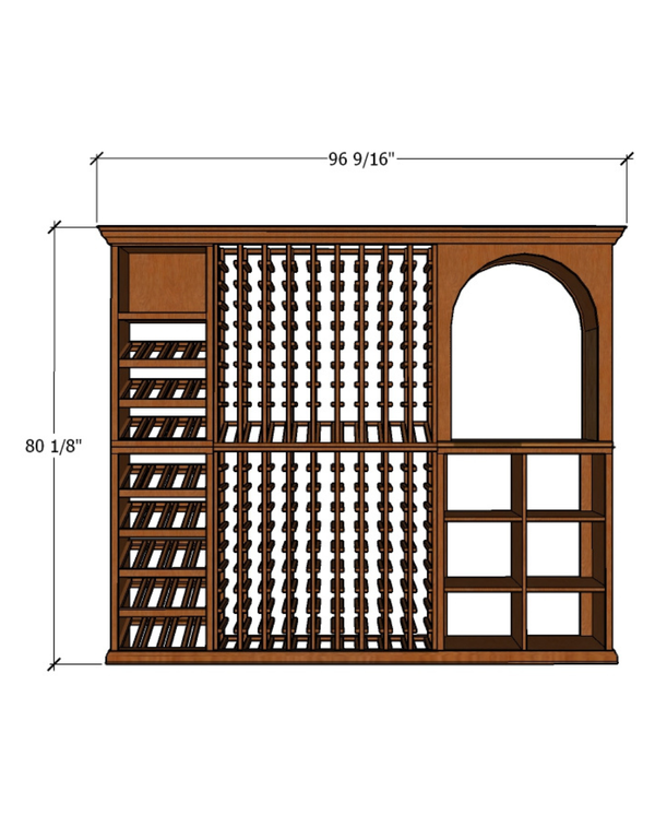 8 Foot Wine Cellar Storage System | 323 Bottle Capacity