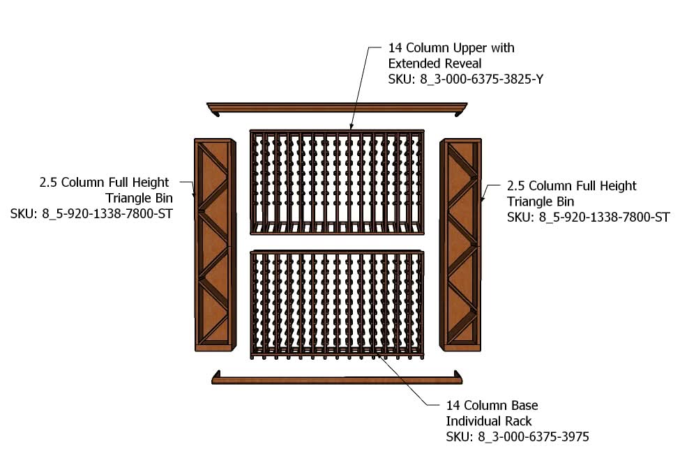 8 Foot Wine Cellar Storage System | 420 Bottle Capacity