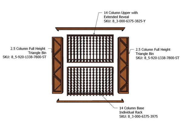 8 Foot Wine Cellar Storage System | 420 Bottle Capacity