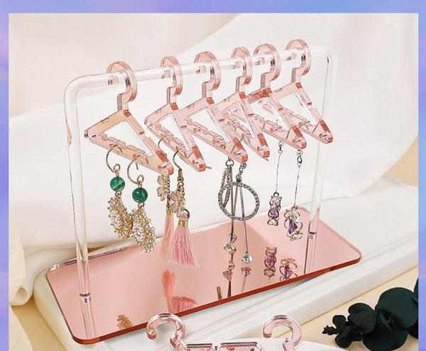 8PCS Hanger Transparent Acrylic Jewelry Creative Display Rack Earring Jewelry Storage Pendants Storage Ornaments  Dangle Earring Hanging Organizer Mini Earring Necklace Hanger Jewelry Organizer