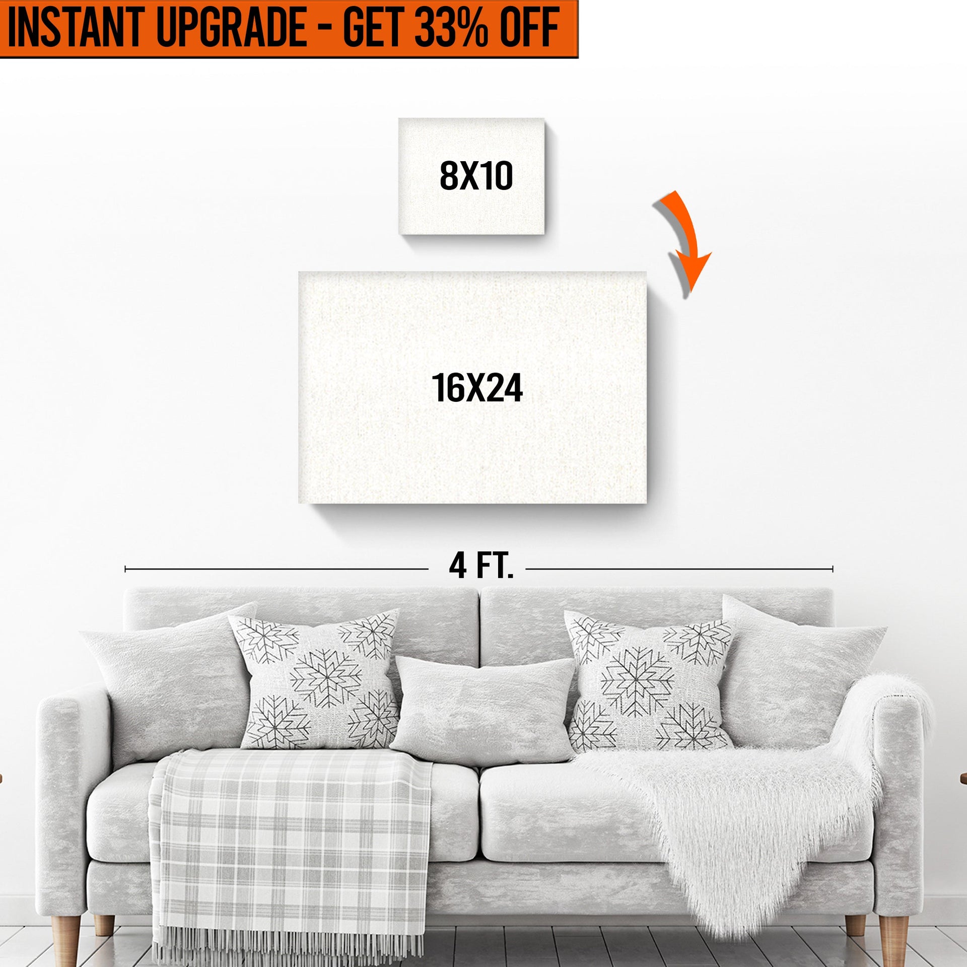 Upgrade Your 8x10 Inches Canvas To 16x24 Inches Canvas