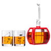 Ski Mountain Gondola Decanter & Glasses for Wine & Whiskey - 34oz - Two 10oz Snow Mountains Chairlift Glassware - Ski Home Decor - Skiier & Snowboarder Gifts, Vintage, Winter Skiers Decorations Gift
