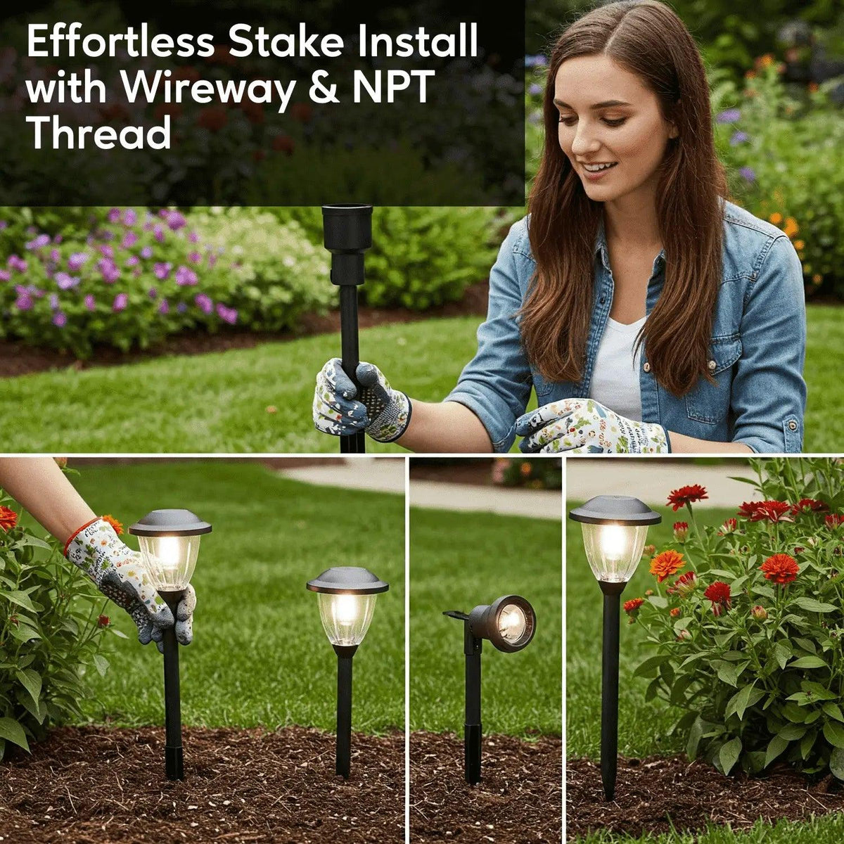 9-Inch In-Ground Stake with Solid Brass 1/2