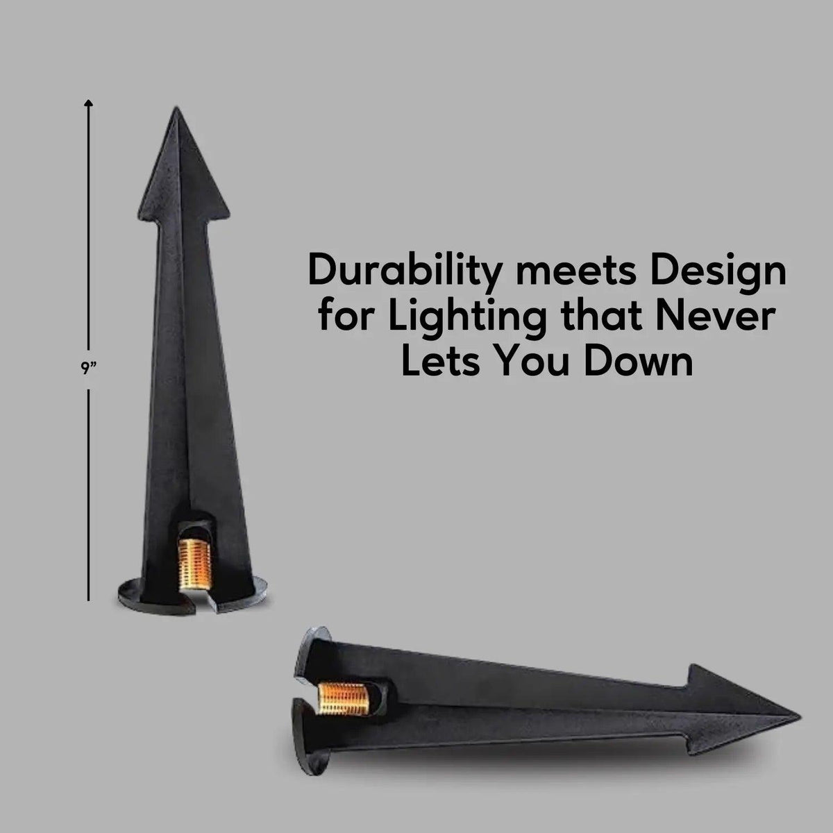 9-Inch In-Ground Stake with Solid Brass 1/2