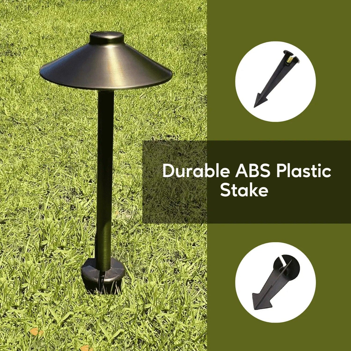 9-Inch In-Ground Stake with Solid Brass 1/2