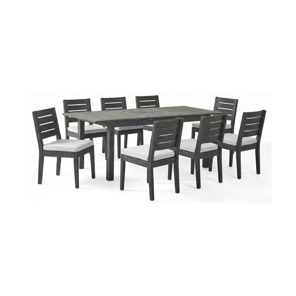 9-Piece Outdoor Dining Set With Extendable Acacia Wood Patio Table (SAK75134)