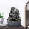 Resin Lit Spinning Orb Desk Water Fountain 9 Inch Slate