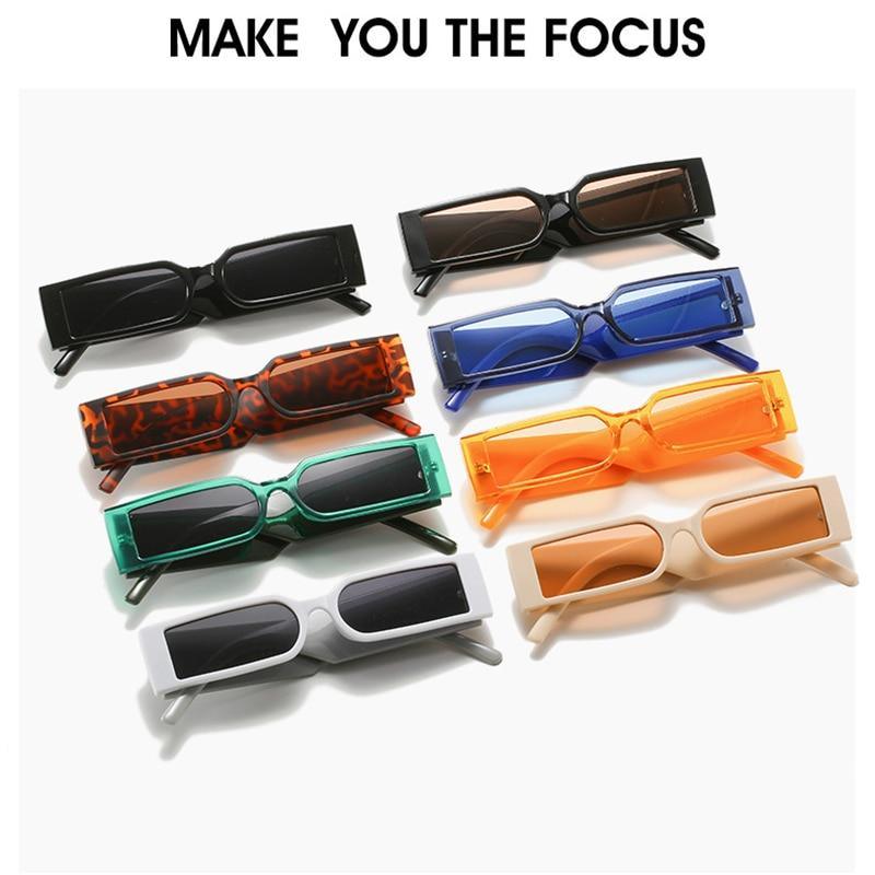 90’s Fashion Narrow Rectangular Vintage Style Sunglasses For Women & Men New Retro Style Sun Glasses For Women New Eyeglasses In Different Shades Eyewear