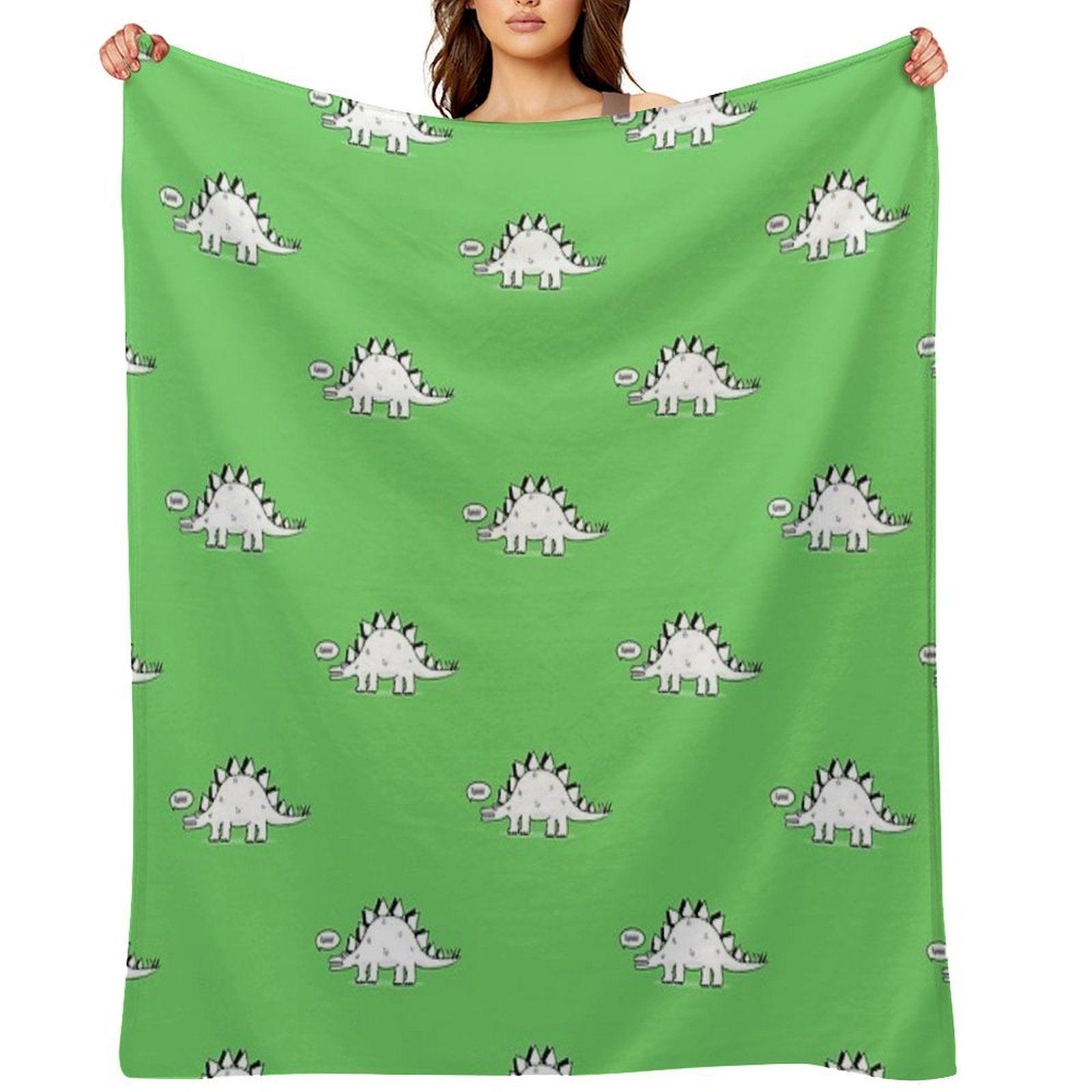 Cartoon Stegosaurus Throw Blanket