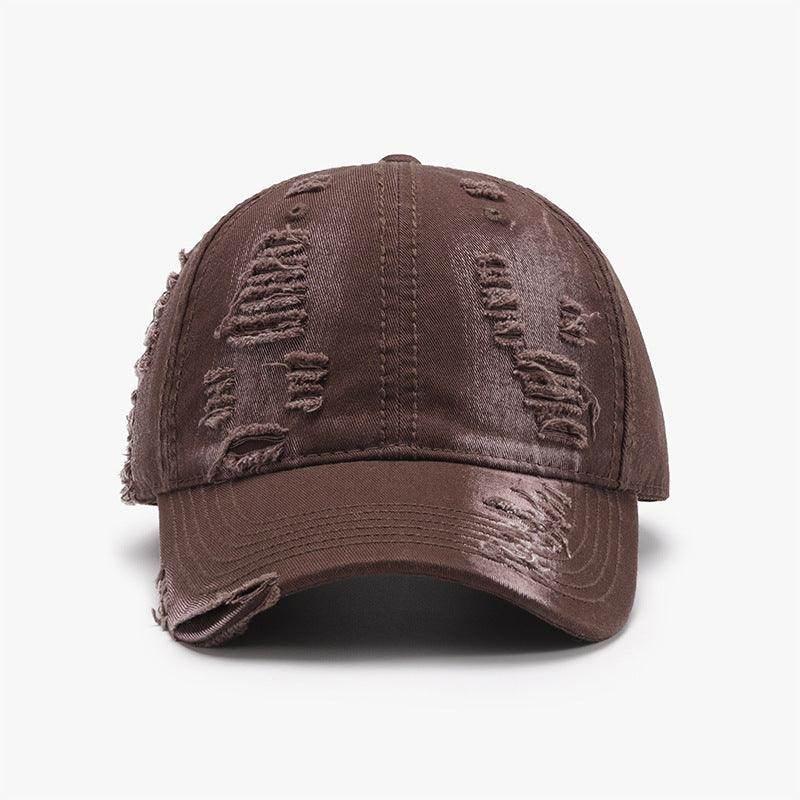 Distressed Adjustable Cotton Baseball Cap for Everyday Wear