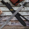 Handmade Medieval Damascus Arming Templar Knight Sword with Leather sheath-901