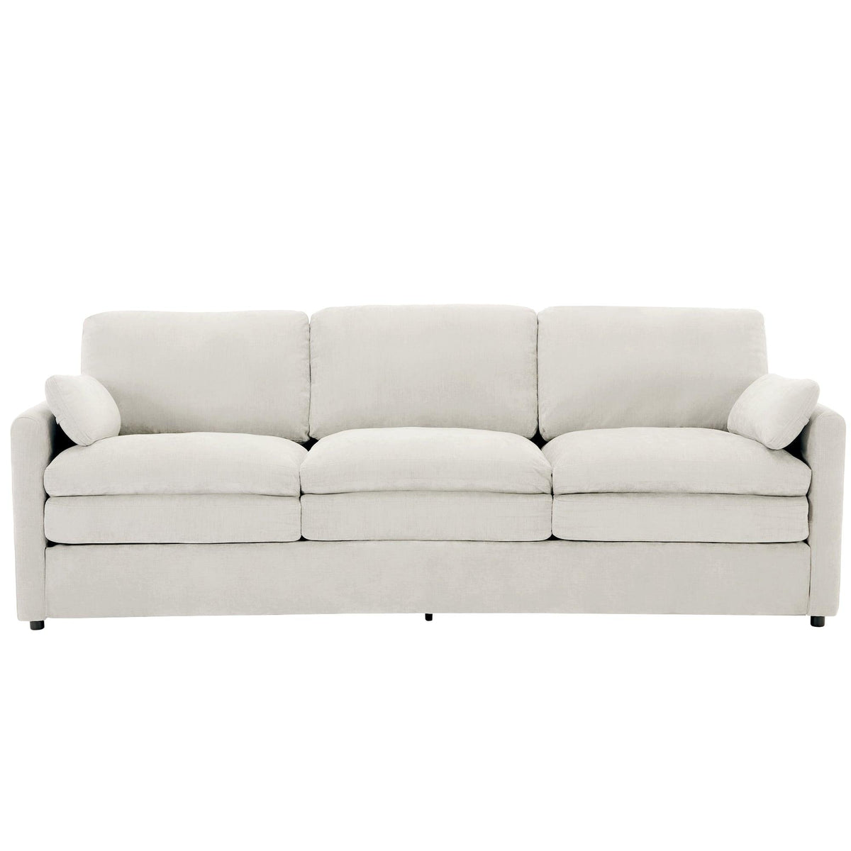 Cozy Upholstered 3-Seater Sofa with Plush Double Cushion and Ergonomic Design