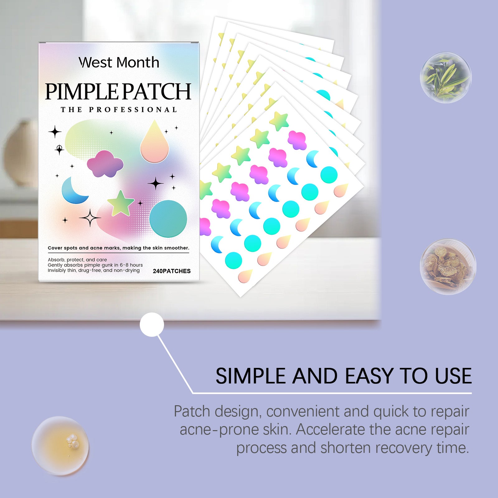 Color Cover Acne Patch, Facial Skin Acne Mild Cover Acne Care Patch