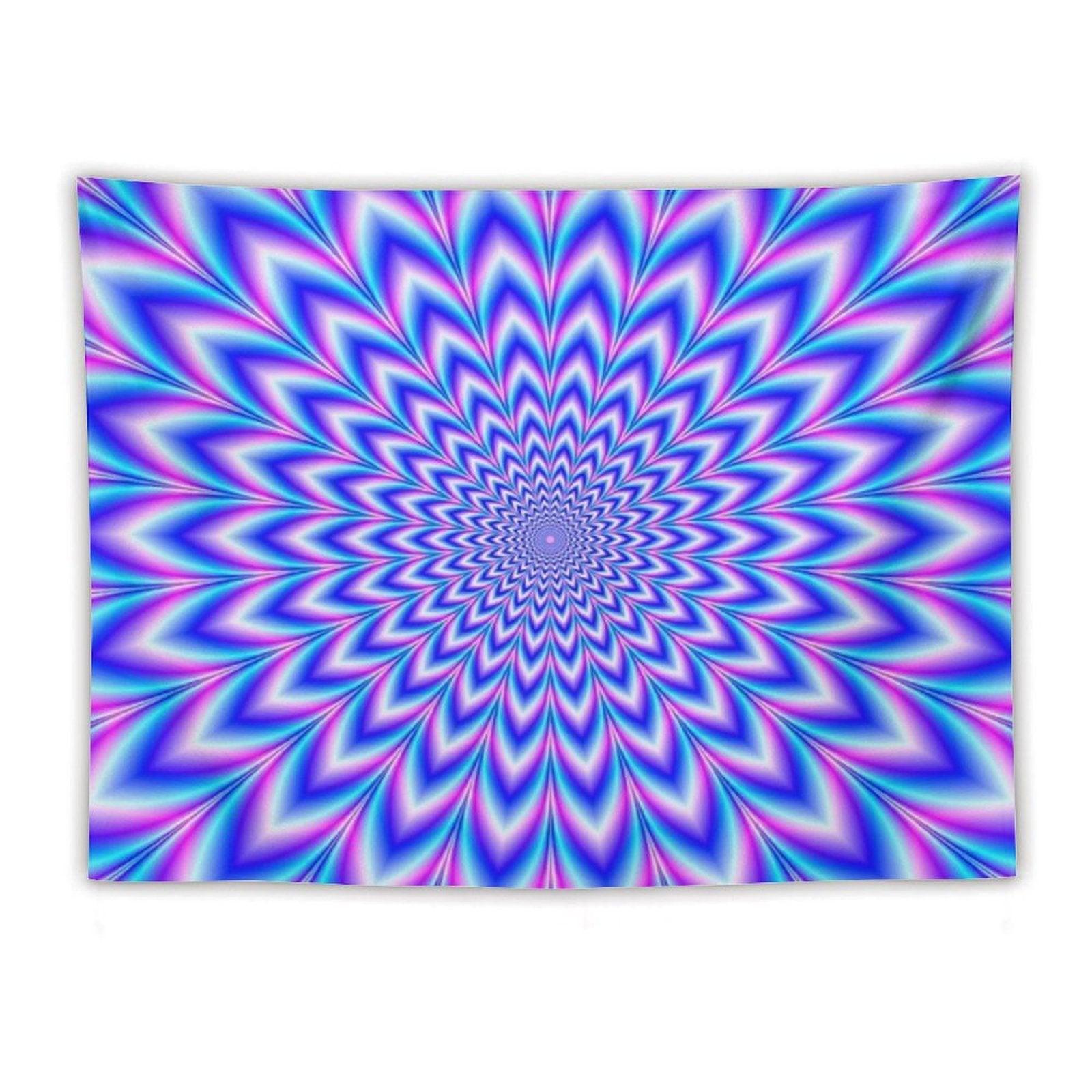 Psychedelic Pulse in Blue And Pink Tapestry